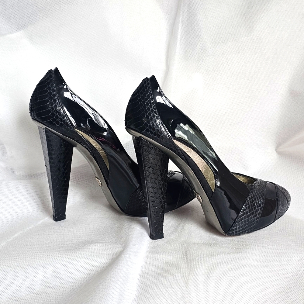 Dolce & Gabbana Snakeskin and Patent Heels- Size 38.5 Or US 7.5